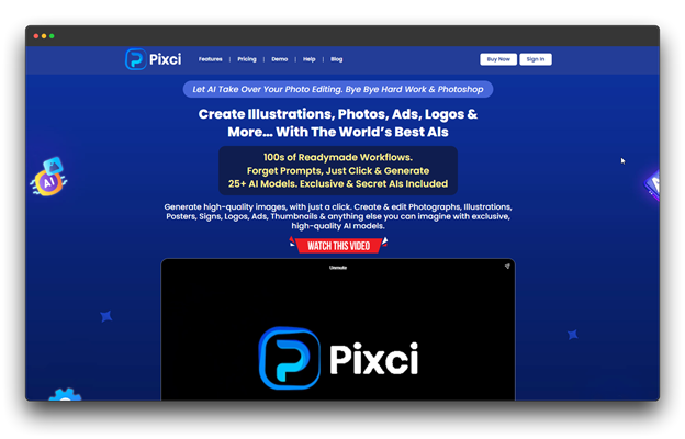 Top Choices (Pixci)	A promotional graphic for Pixci, highlighting it as a top choice for an Online AI Image Generator & Editor for fast content creation and professional editing. Online Al Image Generator & Edtor: Online Al Image Generator: AI Image Generator